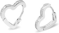 adorable small heart huggie hoop earrings: hypoallergenic lightweight 925 sterling silver for women and girls! logo