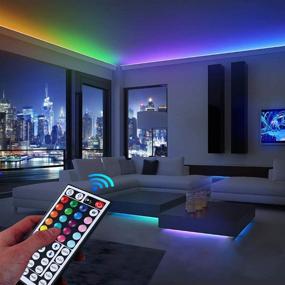 img 3 attached to 🌈 Lombex RGB LED Strip Lights - 16.4ft Color Changing with Remote Control, SMD5050 for Home Lighting in Kitchen or Bedroom - DIY