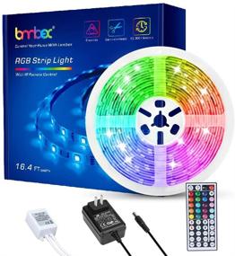 img 4 attached to 🌈 Lombex RGB LED Strip Lights - 16.4ft Color Changing with Remote Control, SMD5050 for Home Lighting in Kitchen or Bedroom - DIY