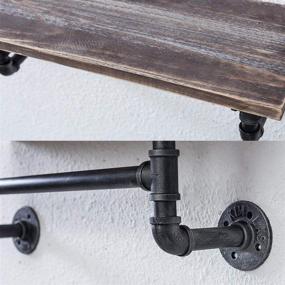 img 1 attached to 🛁 Wuxiuqi Industrial Pipe Shelf: Rustic Wall Shelf with Towel Bar for Bathroom - 1-Tiered Pipe Shelves - Wood Shelving (1-Layer, 24in)