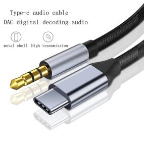 img 1 attached to 🎧 High-Quality USB C Aux Cable: Type C Male to 3.5mm Male Jack Adapter for Car Stereo, Speaker, Headphone - Compatible with Samsung Galaxy S21 S20 Ultra/Plus 5G, Note 20/10, Pixel 4/3 XL - 3.3ft Extension Audio Cord