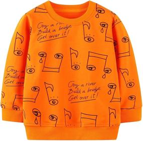 img 2 attached to Cotton Crewneck Long Sleeve Sweatshirt for Baby Toddler Boys Ages 1-7