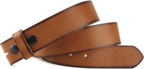img 4 attached to Buckles Grain Piece Leather Black Men's Accessories in Belts