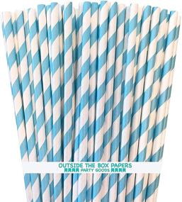 img 4 attached to Light Blue Stripe Paper Straws