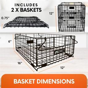 img 2 attached to 📦 XXL Stackable Wire Pantry Baskets - Set of 2 for Optimal Kitchen Organization and Storage - Foldable Metal Organizer Bins for Food Storage, Snacks, Fruits