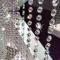 💎 32.8ft clear crystal beads chain | crystal garland chandelier octagon beads | glass crystal lamp chain k9 | not acrylic or plastic логотип