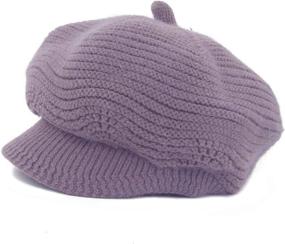 img 2 attached to Stay Cozy with Muryobao Women's Winter Warm Slouchy Cable Knit Beanie Skull Hat with Visor