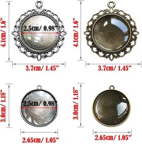 img 3 attached to Double-Sided Round Pendant Trays and Glass Cabochon Set with Key Ring for Bracelet and Necklace DIY Crafting and Gift Making by Seasonsky