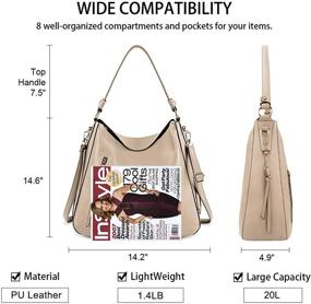 img 2 attached to Stylish and Practical Waterproof Leather Satchel Shoulder Handbags for Women: Ideal Hobo Bags with included Wallets