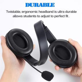 img 3 attached to Kids Headphones With Microphone 4 Pack In Bulk For School Classroom Students Children Teen Boys Girls And Adults (4 Black)