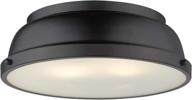 🔲 matte black flush mount ceiling light by golden lighting - duncan 3602-14 blk, with stylish matte black shade логотип