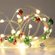 🎄 10ft 60 led battery operated fairy lights with remote control for christmas valentine's day party wedding indoor outdoor gardens bedroom home mantel decor - jingle bell string lights логотип