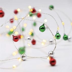 img 3 attached to 🎄 10ft 60 LED Battery Operated Fairy Lights with Remote Control for Christmas Valentine's Day Party Wedding Indoor Outdoor Gardens Bedroom Home Mantel Decor - Jingle Bell String Lights