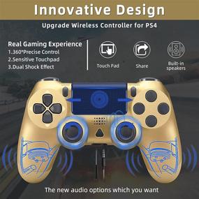 img 1 attached to 🎮 Zamia Gold Wireless Game Controller for PS4/Slim/Pro/PC - Replaceable Gamepad with Multi-Touch Pad