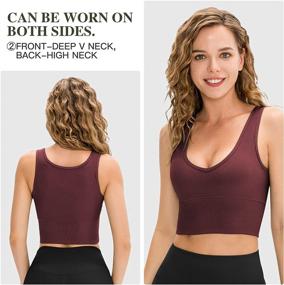 img 2 attached to 🏋️ Women's Padded Sports Bra Tank Top - Comfy Crop Cami Bra for Gym, Workout, Running, Yoga, and Athletic Activities