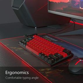 img 3 attached to 🎮 BOYI Mini RGB 60% Mechanical Gaming Keyboard with Cherry MX Blue Switches - Black+Red Color, PBT Keycaps, NKRO, Programmable Type-C for Gaming and Working