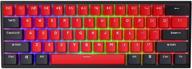 🎮 boyi mini rgb 60% mechanical gaming keyboard with cherry mx blue switches - black+red color, pbt keycaps, nkro, programmable type-c for gaming and working логотип