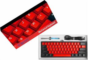 img 2 attached to 🎮 BOYI Mini RGB 60% Mechanical Gaming Keyboard with Cherry MX Blue Switches - Black+Red Color, PBT Keycaps, NKRO, Programmable Type-C for Gaming and Working
