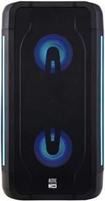 img 4 attached to Altec Lansing Shockwave Travel Bluetooth Speaker - Wireless Party Speaker with Built-in Rechargeable Battery, Portable Sound System and Microphone, 7 LED Light Modes, USB Smartphone Charger