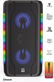 img 3 attached to Altec Lansing Shockwave Travel Bluetooth Speaker - Wireless Party Speaker with Built-in Rechargeable Battery, Portable Sound System and Microphone, 7 LED Light Modes, USB Smartphone Charger