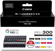 🖨️ canon pfi-300 lucia pro ink: 10 ink tanks for imageprograf pro-300 printer logo
