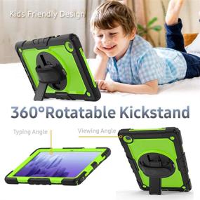 img 1 attached to Durable Lifeproof Samsung Tab A7 Case for Kids Boys: SIBEITU Galaxy Tab A7 2020 SM-T500/T505/T507 with Screen Protector and Handle - 10.4 inch, Green