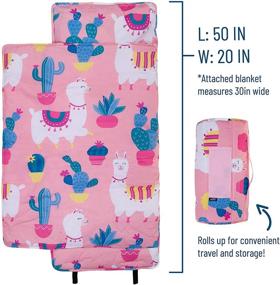 img 1 attached to 🦙 Wildkin Original Nap Mat: Award-Winning Toddler Nap Mat with Pillow - Ideal for Daycare and Preschool - BPA-Free - Llamas & Cactus Pink Design - Olive Kids