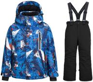 colorful boys' waterproof windproof jacket pants: perfect protection for outdoor adventures logo