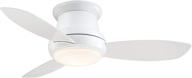 🔵 minka-aire f518l-wh, concept ii led white flush mount 44-inch ceiling fan with light and remote control логотип