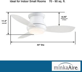 img 2 attached to 🔵 Minka-Aire F518L-WH, Concept II LED White Flush Mount 44-Inch Ceiling Fan with Light and Remote Control