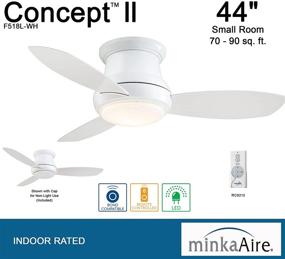 img 1 attached to 🔵 Minka-Aire F518L-WH, Concept II LED White Flush Mount 44-Inch Ceiling Fan with Light and Remote Control