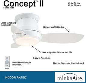 img 3 attached to 🔵 Minka-Aire F518L-WH, Concept II LED White Flush Mount 44-Inch Ceiling Fan with Light and Remote Control