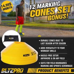 img 2 attached to Bltzpro Football and Soccer Training Equipment - Cones &amp; Agility Ladder Speed Practice Kit for Kids and Coaches - Footwork Workout Gear - Includes 2 Bags &amp; Ebook with 24 Agility Drills