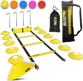 img 4 attached to Bltzpro Football and Soccer Training Equipment - Cones &amp; Agility Ladder Speed Practice Kit for Kids and Coaches - Footwork Workout Gear - Includes 2 Bags &amp; Ebook with 24 Agility Drills