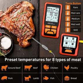 img 2 attached to 🔥 DecorStar Wireless Meat Thermometer - 4 Probes Grill Thermometer with Backlight Timer and Temp Alarm Function, Remote Monitor Food Thermometer for Grilling, Cooking, BBQ and Smoker - 328ft Range