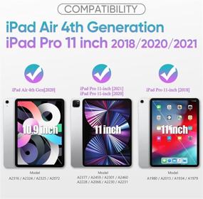 img 3 attached to Чехол для iPad Air 4-го поколения 2020 года iPad Pro 11 дюймов SEYMAC - Полная защита с ручкой, защитным экраном, держателем для карандаша - Бежевый/Серый