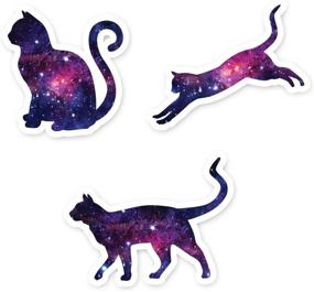 img 1 attached to 🐱 Cat Stickers Galaxy Collection - 3 Pack Vinyl Decals: Laptop, Phone, Tablet Stickers