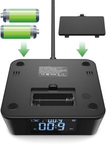 img 2 attached to 🕒 Adjustable Brightness Electronic Alarm Clock Charger Power Strip Surge Protector with 4 USB Ports, 2 Outlets, and 6FT Power Cord - Ideal Charging Station for Bedside, Home, Hotel, and Office- includes ON/Off Switch and DST Time Feature