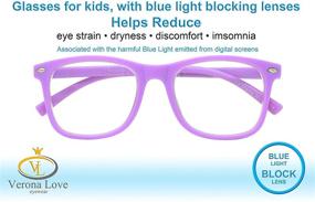 img 3 attached to 👓 Protecting Young Eyes: KIDDO Kids Blue Light Blocking Glasses for Ages 3-12, Prevent Eyestrain from Screens (Purple)