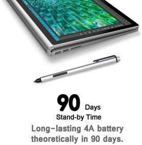 img 2 attached to 🖊️ CLCCON Стилус Touch Pen для Surface Pro 6, Laptop 2, Surface Go, Surface Book 2, Surface 3, Pro3, Pro4, Book, New Surface Pro, Laptop - 1024 уровня давления (Серебряно-черный)