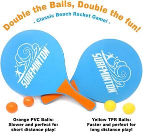 img 1 attached to 🏓 VIAHART Surfminton Classic Beach Tennis Wooden Paddle Game Set - Enhanced for Fall 2019 - Includes 4 Balls, 2 Water Resistant Rackets, and a Reusable Mesh Bag