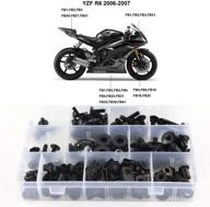 полный комплект болтов для кузова yzf-r6 2006 2007 - матово-черный [включает крепежные комплекты, шайбы, гайки, клипсы и прокладки] логотип