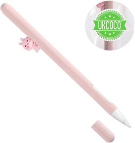 img 1 attached to 🖊️ UKCOCO Silcone Pencil Cover Compatible for Apple Pencil 2 - Shatter-Resistant, Cute Soft Touch Pen Case with Protective Shell - Capacitive Stylus Sleeve Holder Protector