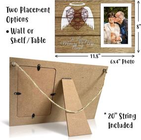 img 3 attached to 🕊️ OakiWay Memorial Gifts: Wood Picture Frame Sympathy Gift with Hand-Woven Heart Shape Guardian Angel