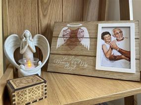 img 2 attached to 🕊️ OakiWay Memorial Gifts: Wood Picture Frame Sympathy Gift with Hand-Woven Heart Shape Guardian Angel