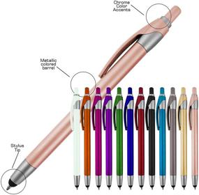 img 1 attached to 🖊️ 12 Pack Gold Stylus with Ball Point Pen: Perfect for iPad Mini, iPad 2/3, New iPad, iPhone 5/4S/4/3GS, iPod Touch, Motorola Xoom, Xyboard, Droid, Samsung Galaxy Asus