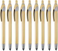 🖊️ 12 pack gold stylus with ball point pen: perfect for ipad mini, ipad 2/3, new ipad, iphone 5/4s/4/3gs, ipod touch, motorola xoom, xyboard, droid, samsung galaxy asus logo