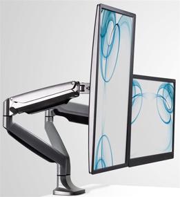 img 4 attached to Mount It Dual Monitor Desk Mount, Height Adjustable Arm for 32 Inch Screens, VESA 75x75 and 100x100, 20 lb Capacity, Black/Silver (MI-1772)