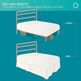 img 1 attached to 🛏️ Queen Split Corner Bed Skirt 16 Inch Drop – Solid Sage, 100% Cotton, Premium Hotel Luxury
