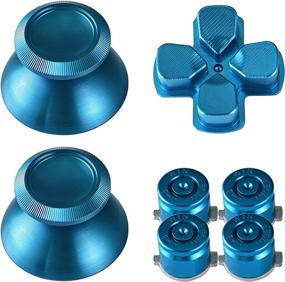 img 2 attached to 🎮 Enhance your Gaming Experience with TOMSIN Metal Buttons for PS4 Controller - Aluminum Thumbsticks, Bullet Buttons & D-pad (Blue)